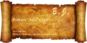 Bakos Jácint névjegykártya