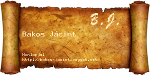 Bakos Jácint névjegykártya